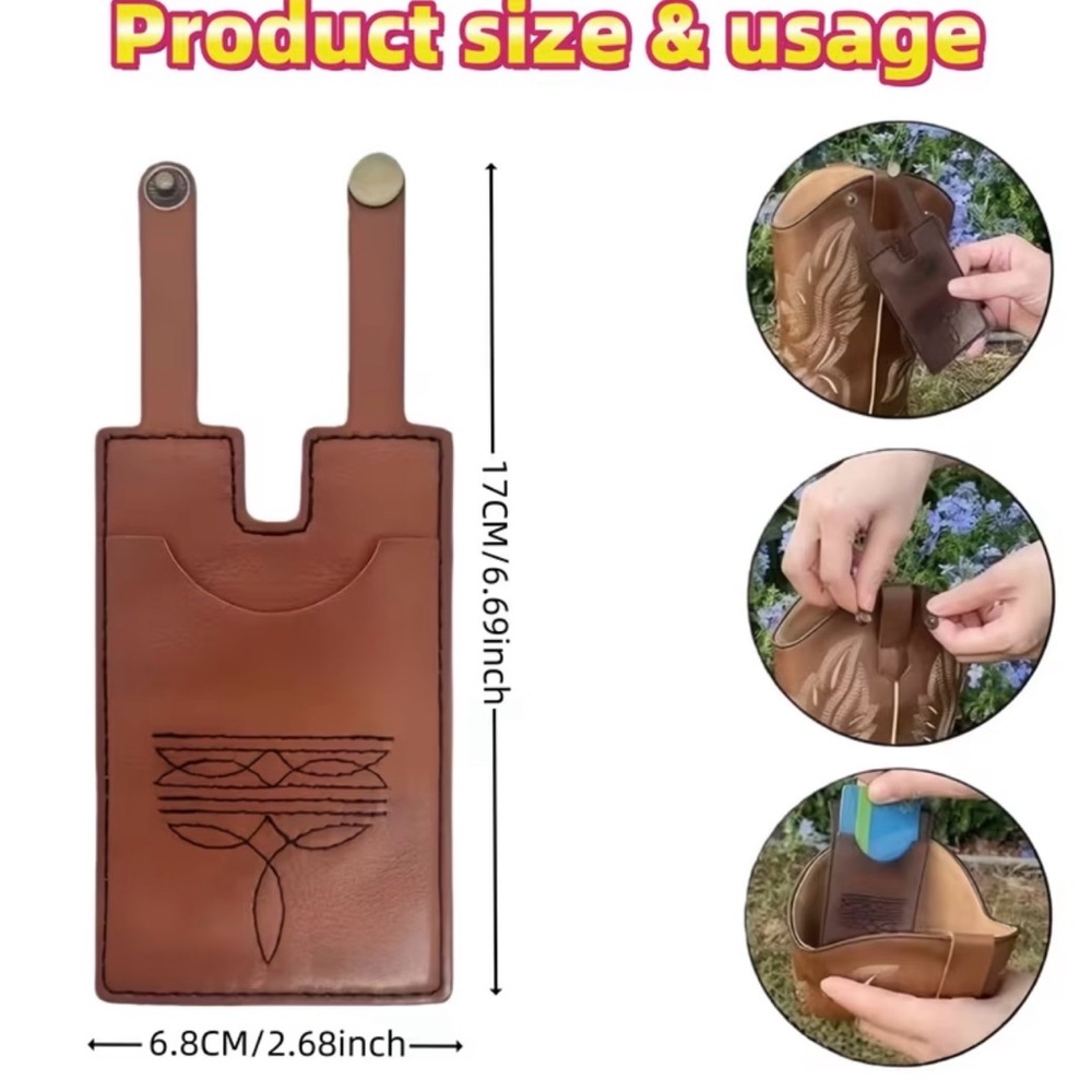 Brown PU Leather Boot Wallet